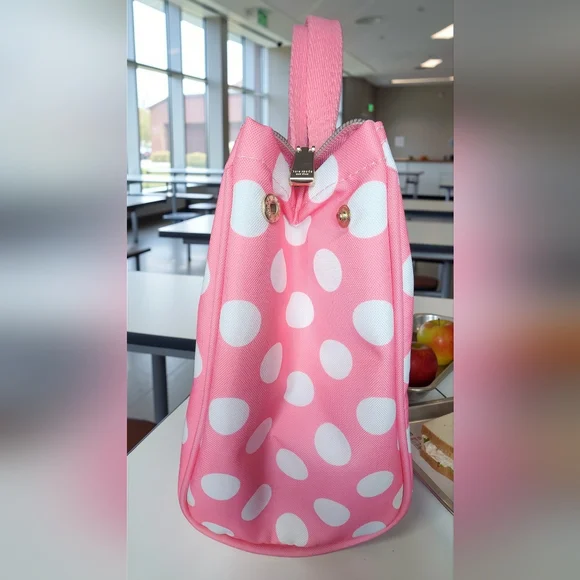 Kate Spade Pink & White Polka Dot Insulated Lunch Tote - Picture 9 of 12